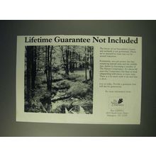 1989 The Nature Conservancy Ad - Lifetime guarantee not included
