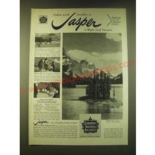 1951 Canadian National Railways Ad - Follow world travellers to Jasper