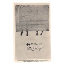 WILLIAM SHAKESPEARE SIGNATURE, unused vintage postcard GUILDHALL MUSEUM, LONDON=