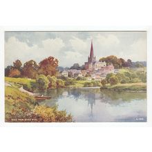 Ross from the River Wye EWH Art Postcard Herefordshire A1502