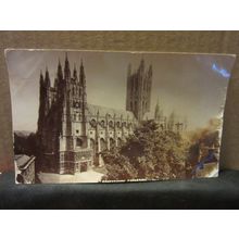 the CATHEDRAL, CANTERBURY used antique postcard 1908 pm =