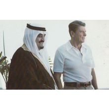 Ronald Reagan American President & Arab Saudi Arabia Crown Prince Fahd Postcard