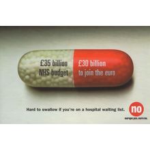 Anti Joining The Euro NHS Sent To Tony Blair Campaign Postcard