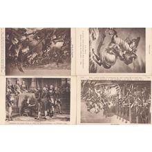 JL David Couder 4x Antique French Military Painting Postcard s