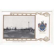 Palace Pier Brighton Postcard East Sussex Ja-Ja Heraldic Series