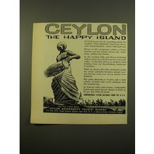 1961 Ceylon Government Tourist Bureau Advertisement - Ceylon the happy island