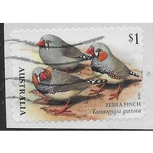 AUS 2018 $1.00 (S/A) 'BIRDS -FINCHES -ZEBRA' ON PAPER FINE USED (EBID25-877)