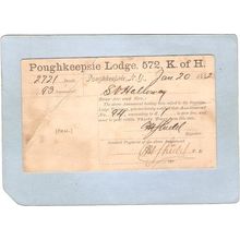 New York Poughkeepsie Penny Post Card Poughkeepsie Lodge 572 K Of H Assesm~2275