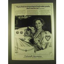 1980 Fortunoff Jewelry Ad - Lauren Bacall - Pearls