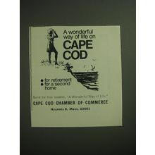 1974 Cape Cod, Massachusetts Chamber of Commerce Ad - A wonderful way of life