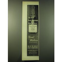 1948 Great Western Champagne Ad - You pay a great compliment when you serve