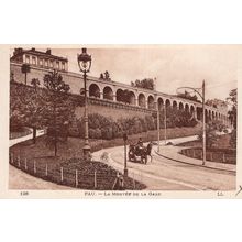 Horse & Cart on Tramway Pau La Montee De La Gare Antique French Postcard