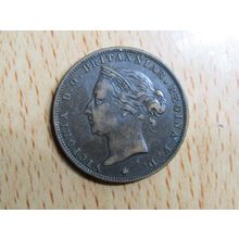 Jersey 1877h Victoria 1/24th of a Shilling Coin