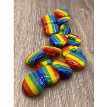 20MM Shank Buttons LGBT Gay Pride Rainbow Round Resin Knitting Sewing Coat
