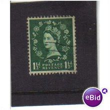 1958 GB Q.E.11 1 1/2D GREEN F/U SG572