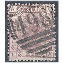 1879 SG141 2 1/2d Rosy Mauve Plate 15 Good Used Check Letters "LA".