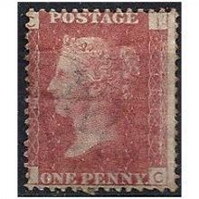 1858 SG43 1d Red Plate 165 Mounted Mint "I C" ..