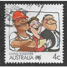 AUS 1988 4c 'LIVING TOGETHER - TRADE UNIONS' FINE USED (EBID67-131)