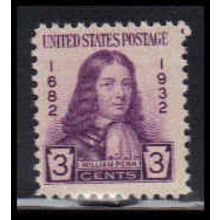 724 3c William Penn Just Clears MNH O3498