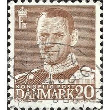 DENMARK, King Frederick IX, brown 1950, 20ore, #4