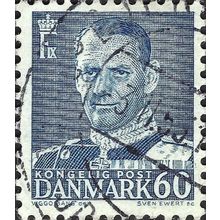 DENMARK, King Frederick IX, blue 1953, 60ore, #4