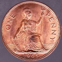 1965 Great Britain 1 Penny Coin