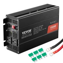 Modified Sine Wave Inverter, 1500W, DC 12V to AC 120V Power Inverter with 2 ...