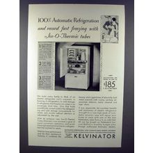 1930 Kelvinator Refrigerator Ad - Ice-O-Thermic Tubes