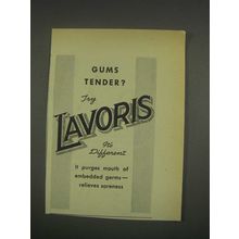 1933 Lavoris Mouth Wash Ad - Gums Tender?