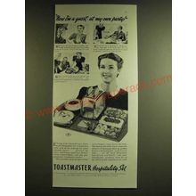 1939 Toastmaster Hospitality Set Ad - Now I'm a guest - at my own party!