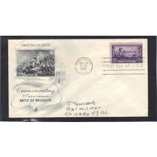 FDC Art Craft 1003 3c Battle of Brooklyn (Cachet-Penciled/A) CV39139