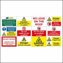 Roof Scaffold Signs Fragile Danger Hazard Warning Building Construction GBL106