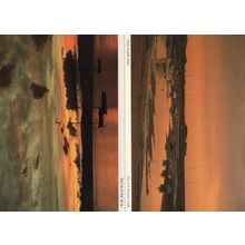 Norfolk Golden Sunset Over Boats 2x 1980s Postcard s