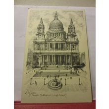 ST. PAULS CATHEDRAL, LONDON postcard printed pencil sketch 'Token Series' /