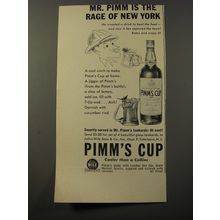 1953 Pimm's Cup Ad - Mr. Pimm is the rage of New York