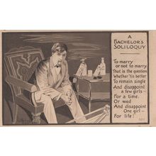 A Bachelor's Soliloquy Antique Pipe Smoking Dating Old Postcard