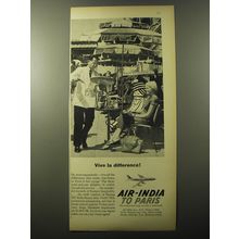 1960 Air-India Airlines Advertisement - Vive la difference!
