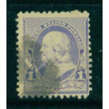 Used 219 1c Benjamin Franklin Barely Clears M01940