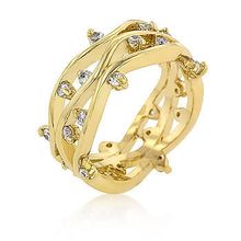 Golden Cubic Zirconia Vines Ring