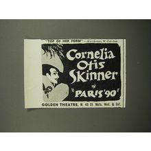 1952 Paris '90 Play Ad - Cornelia Otis Skinner in Paris '90