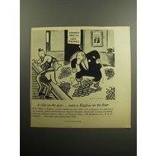 1957 Bigelow Carpets Advertisement - cartoon by Abel Quezada