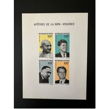 Niger 1968 Mi. Bl. 6 Epreuve luxe Apôtres non-violence Gandhi Luther King