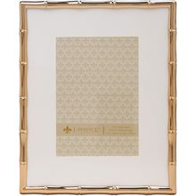 Lawrence Frames Bamboo Design Metal Frame, 8X10, Matted 5X7, Gold