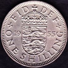 1955 Great Britain 1 Shilling Coin English