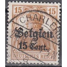 Belgique 1916 Michel Occupation 15 O Cote (2011) 2.50 € Germania Cachet rond