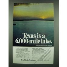 1970 Texas Tourism Ad - A 6,000-Mile Lake