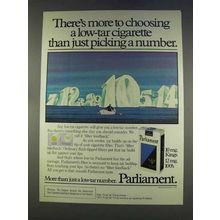 1977 Parliament Cigarettes Ad - Choosing Low-Tar
