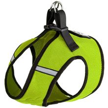 Boston Nylon Mesh Step-In Harness with removable patch Lime Green 12"-14"
