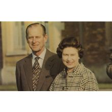 Queen Elizabeth II Prince Philip Tweed Fashion Rare Royal Postcard