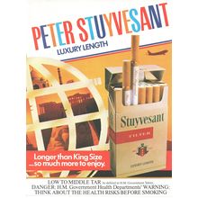 PETER STUYVESANT King Size CIGARETTES tobacco :- Original Vintage 1982 Advert